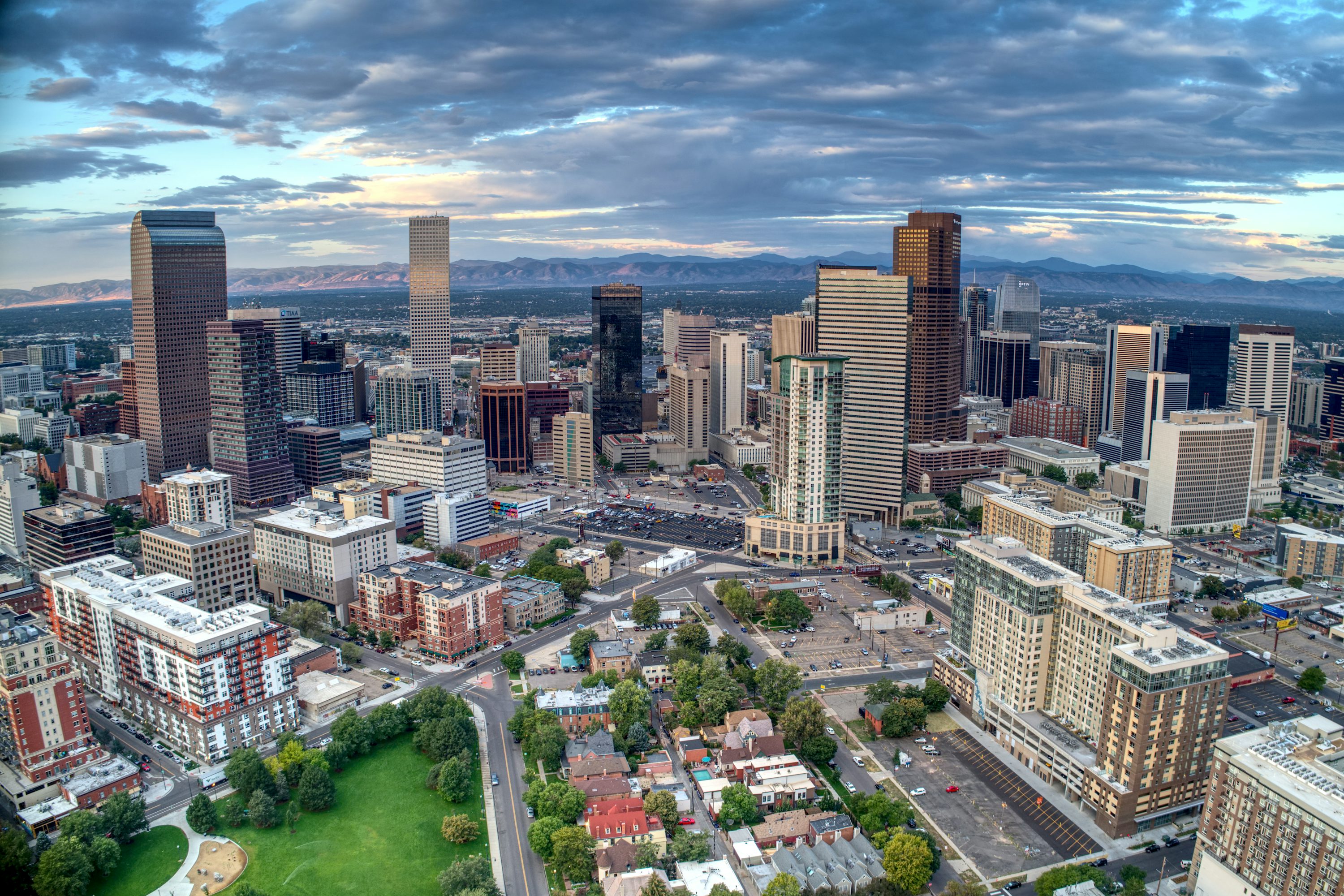 Denver Downtown Skyline Aerial