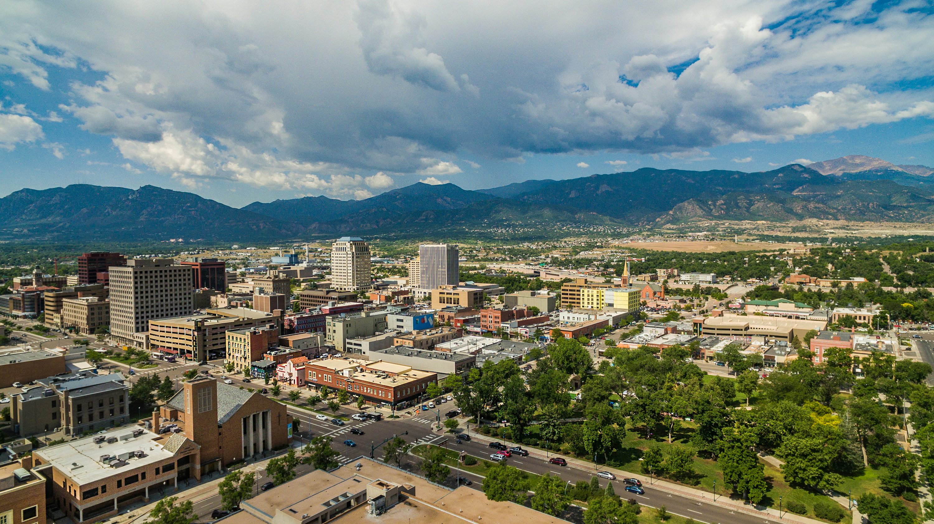 Colorado Springs Downtown Aerial
